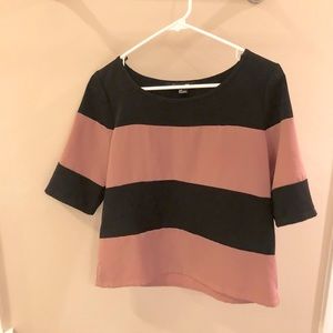 Black and Pink Striped Top